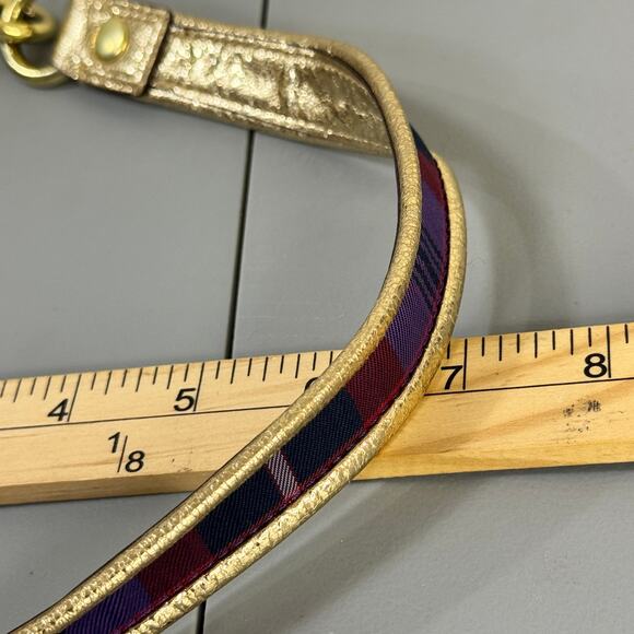 Coach Poppy C Tartan Applique Handbag Bag Charms Scarf Zipper Closure Sequin - Picture 14 of 14